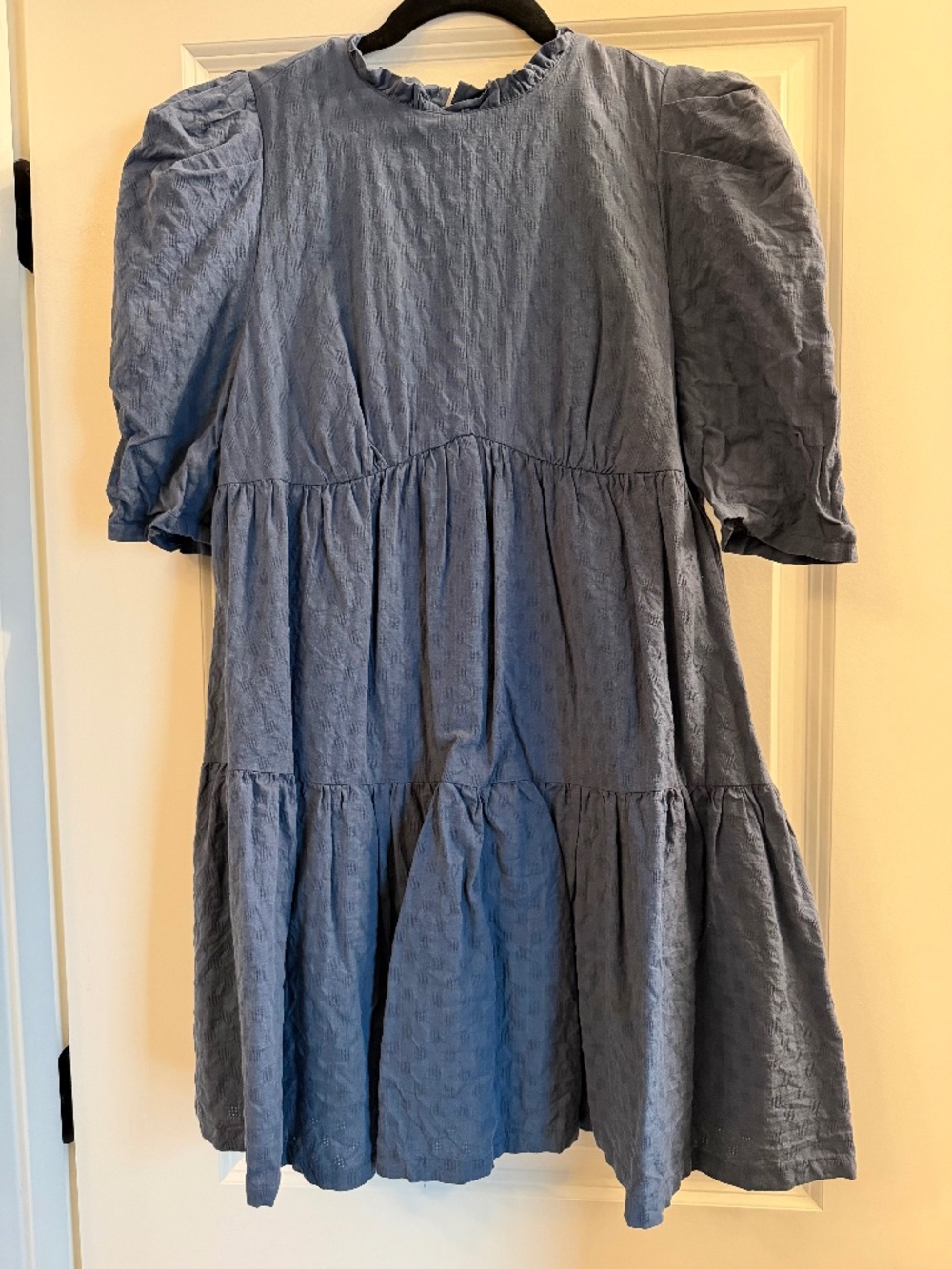 Very J Blue Puff Sleeve Dress (M)